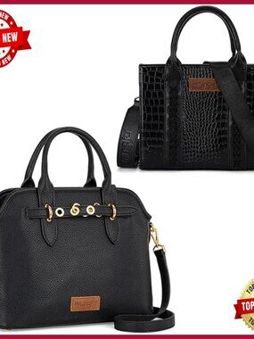 2-Piece Tote Set with Crossbody Strap, Gold Hardware, Vintage Style Handbags